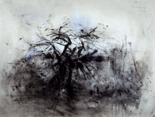 Arbre. Tree / Colle et pigments sur toile. Glue and pigments on canvas. 60x80cm. 2001